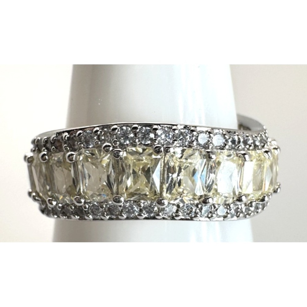 Size 9 Bomb Party Ring - RG79214 "Destiny Calling" Lemon CZ On Rhodium